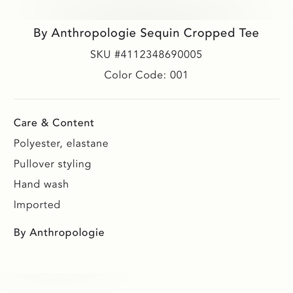 Anthropologie Black Sequin Cropped Tee - Picture 3 of 15